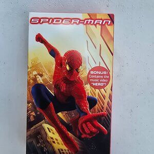Spiderman VHS Tape & Cover Tobey Maguire, Kirsten Dunst PG 13 Marvel, 2002